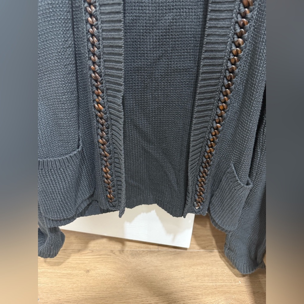 MaxMara Women's Gray Open-Front Sweater Cardigan - Picture 3 of 5
